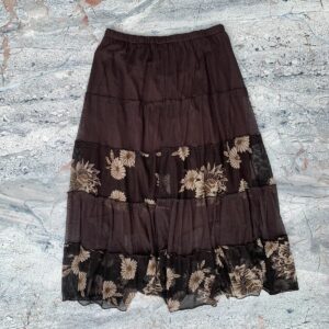 Floral Tulle Skirt in Brown, Women's (Size 29)