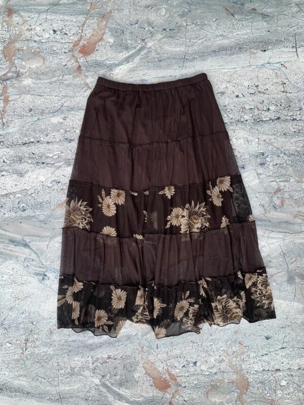 Floral Tulle Skirt in Brown, Women's (Size 29)