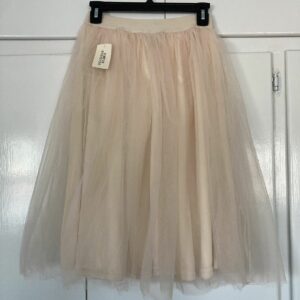 Forever 21 Tulle Skirt Knee Length Midi Pink Beige Small New, Women's (Size 24)