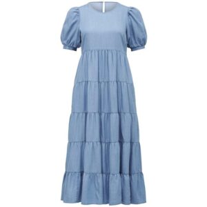 Forever New Pippa Denim Midi Smock Dress - Blue