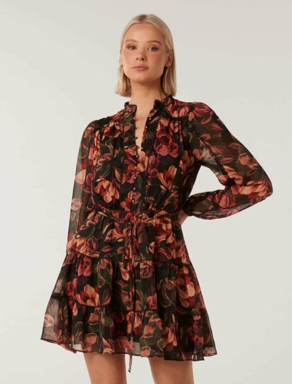 Forever New Women's Fleur Printed Skater Mini Dress in Wright Floral, Size 8 Main/Polyester