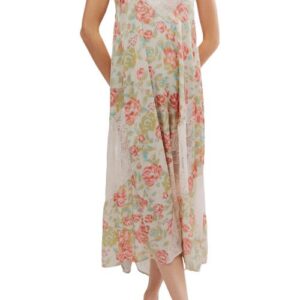 Free People First Date Print Sleeveless Maxi Dress in Tea Combo at Nordstrom, Size X-Large