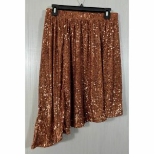 Free People Last Dance Sequin Asymmetrical Skirt Womens Size Small Bronze in White