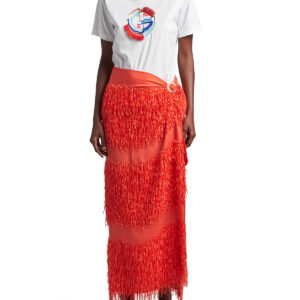 Fringe Sarong Maxi Skirt