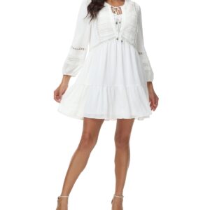 Frye Women's Dahlia Lace-Trim Babydoll Dress - Bright White