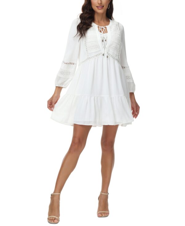 Frye Women's Dahlia Lace-Trim Babydoll Dress - Bright White