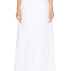 GRLFRND Fiona Godet Maxi Skirt in White