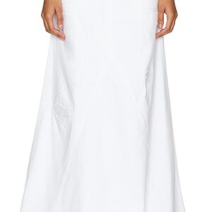 GRLFRND Fiona Godet Maxi Skirt in White. - size 24 (also in 23, 25, 26, 27, 28, 29, 30)