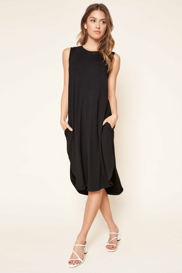 Gabbi Midi Shift Jersey Knit Dress