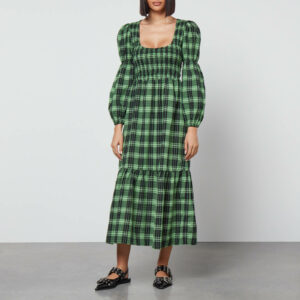 Ganni Checked Seersucker Smock Dress - EU 36/UK 8