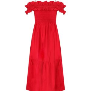 Ganni Red Smock Dress