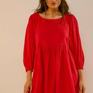 Get Obsessed Babydoll Dress at Free People in Barbados Cherry, Size: XS