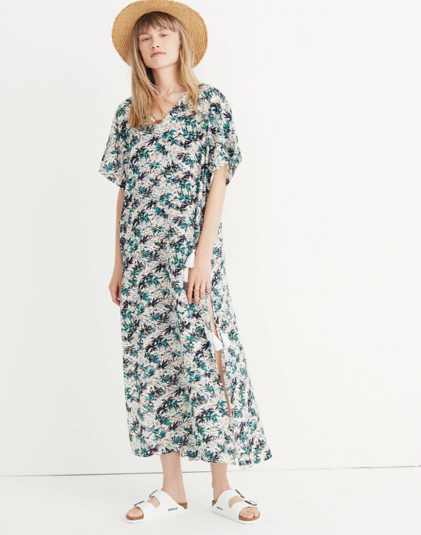 Gibraltar Cover-Up Maxi Dress in Mini Palms