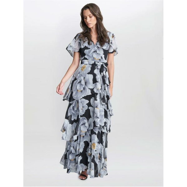 Gina Bacconi Caylee Printed Maxi With Tulip Skirt - Multi