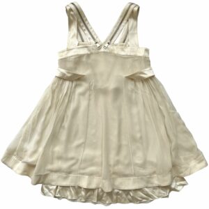 Givenchy Babydoll Cream Satin & Sheer Dress, Women's (Size Medium)