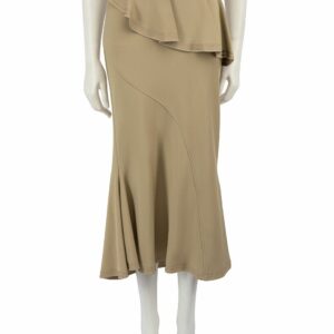 Givenchy Beige Peplum Ruffle Accent Midi Skirt, Women's (Size 30)