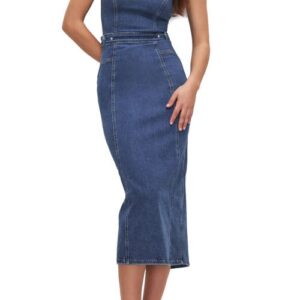 Good American Denim Tube Midi Dress in Indigo594 at Nordstrom, Size Medium