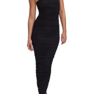 Good American Slinky Jersey Tube Maxi Dress in Black001 at Nordstrom Rack, Size X-Small