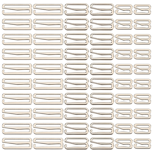 Gorgecraft 60Pcs 3 Style Number 9 Shaped Alloy Bra Strap Hooks for Sewing, Bikini Halter Swimsuit Tops, Lingerie Rings, Platinum, 10-12.5x15.5-28.5x1-1.5mm, Inner Diameter: 11-24x1.8-3mm, 20pcs/style