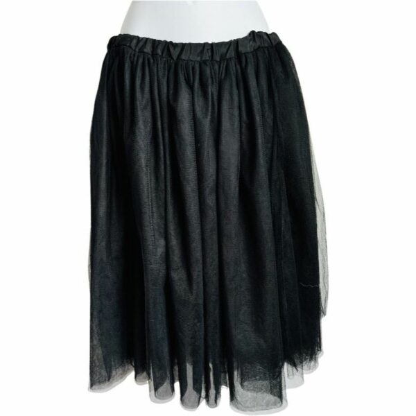 Goth Ballerina Black Tulle Midi Skirt Size M Tutu Witchy Sheer, Women's