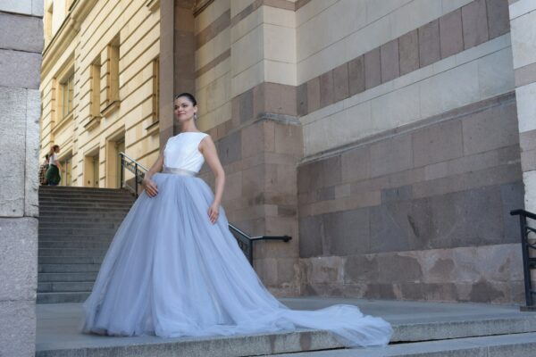 Gray Italian Tulle Skirt Gown/ Skirt/ Prom Wedding/Separates/ Bridal Alternative