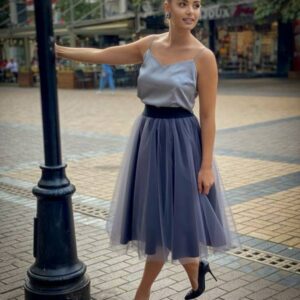 Gray Tulle Tutu Skirt/Bridesmaid Any Length