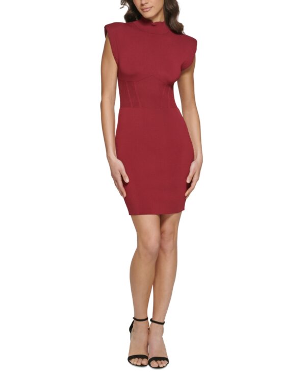 Guess Bandage Sweater Knit Bodycon Dress - Burgundy