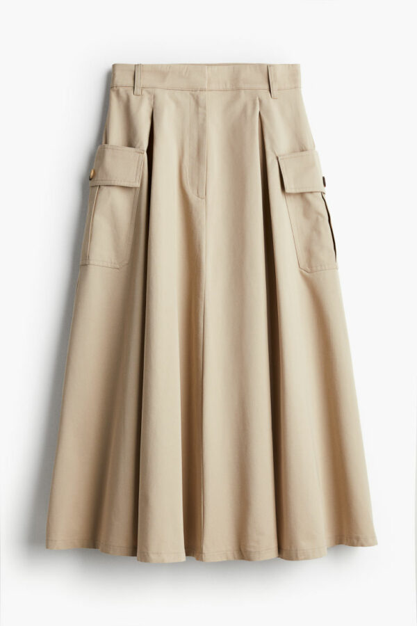 H & M - A-line Cargo Skirt - Beige