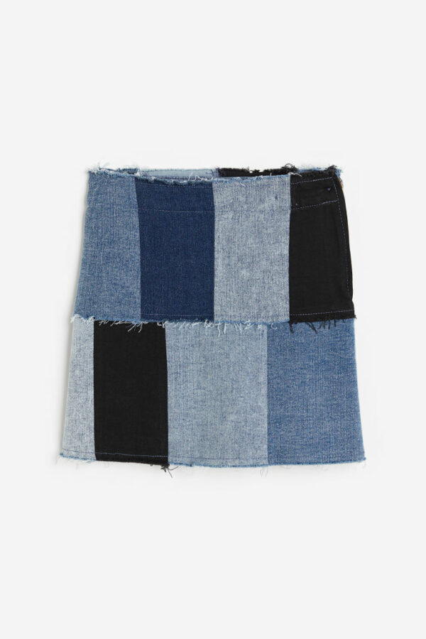 H & M - A-line Denim Skirt - Blue