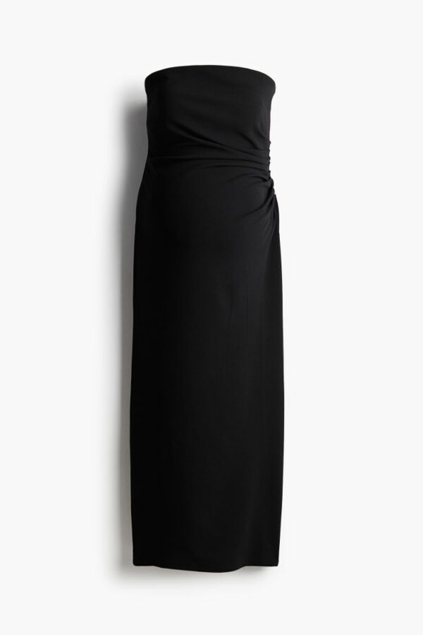 H & M - MAMA Pleat-detail Tube Dress - Black