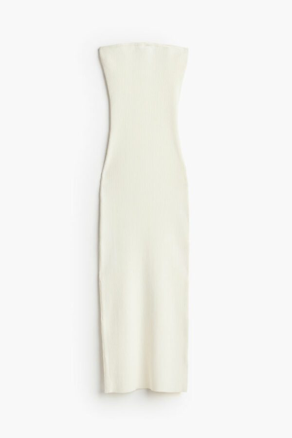 H & M - Ribbed Tube Dress - White