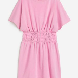 H & M - Smock-waist T-shirt Dress - Pink