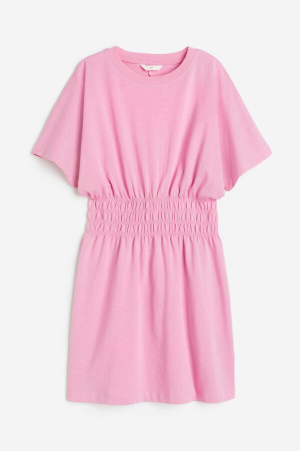 H & M - Smock-waist T-shirt Dress - Pink