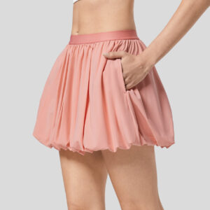 Halara Breezeful™ Mid Rise Side Pocket Bubble Mini Quick Dry Casual Skirt - Peach Melba - S(regular)