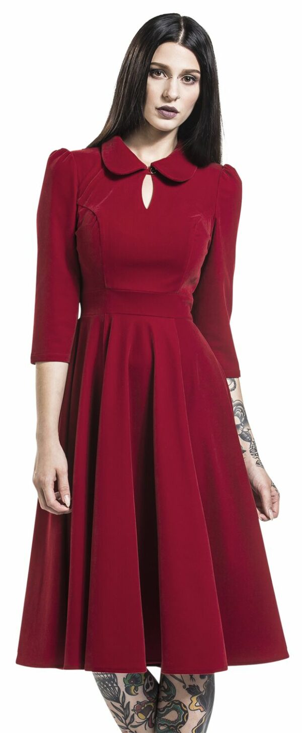 H&R London Glamorous Velvet Tea Dress Medium-length dress red