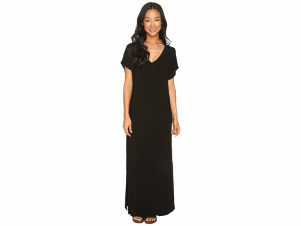 Hard Tail Every Day Tee Maxi Dress in Siro Jersey (Black) Women's Dress