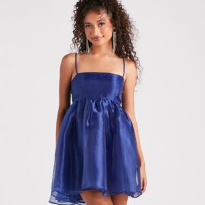 Harlow Square Neck Babydoll Party Dress