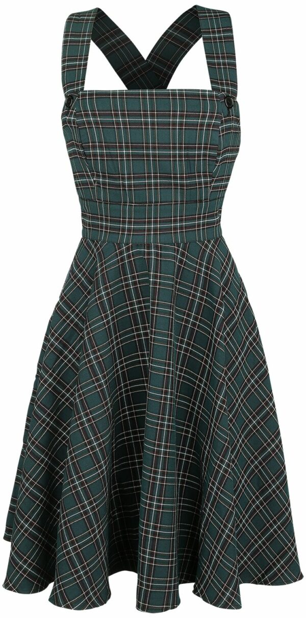 Hell Bunny Peebles Pinafore Dress Medium-length dress green