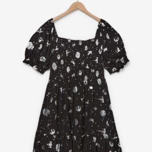 Her Universe Star Wars Silver Icons Allover Print Plus Size Smock Dress - BoxLunch Exclusive