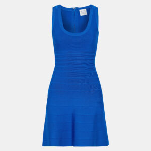 Herve Leger Blue Knit Bandage Dress XS