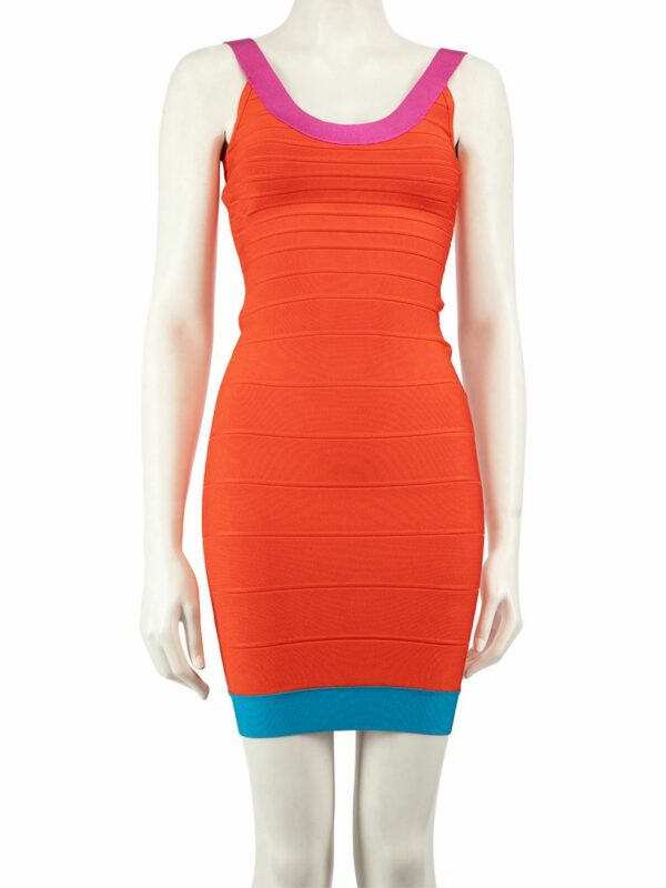 Herve Leger Colorblock Bandage Mini Dress, Women's (Size XS)