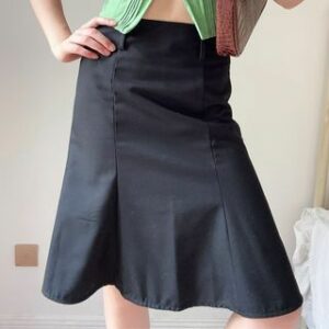 High Rise Plain Fishtail Skirt