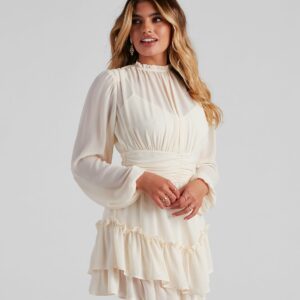 High Tea Chiffon Tiered Skater Dress