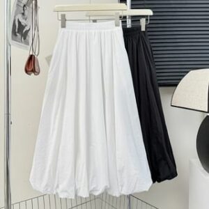 High-Waist A-Line Bubble Skirt