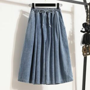 High Waist Denim Culottes