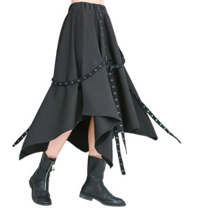 High Waist Elastic Fashion Women's Skirt / Asymmetrical Half-Body Alternative Female Apparel