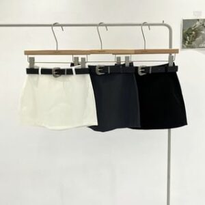 High Waist Plain Asymmetrical Mini A-Line Skirt