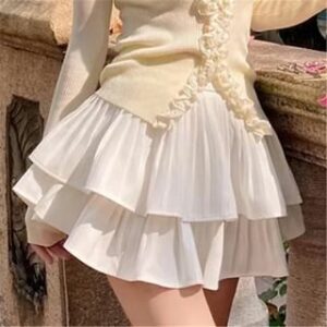 High Waist Plain Layered Mini Tulle Skirt