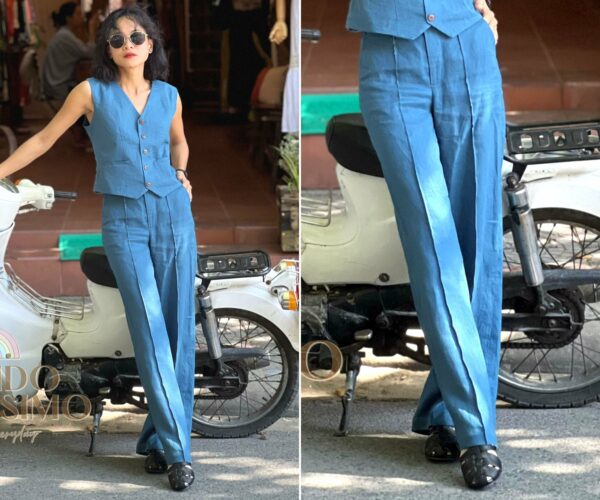 High Waisted Linen Pants, Wide Leg Pants, Long Women, Loose Fit Palazzo Casual Culottes