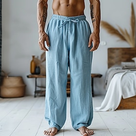 Homme Culottes Couleur unie Elégant Vacances Ample Bleu Micro-élastique